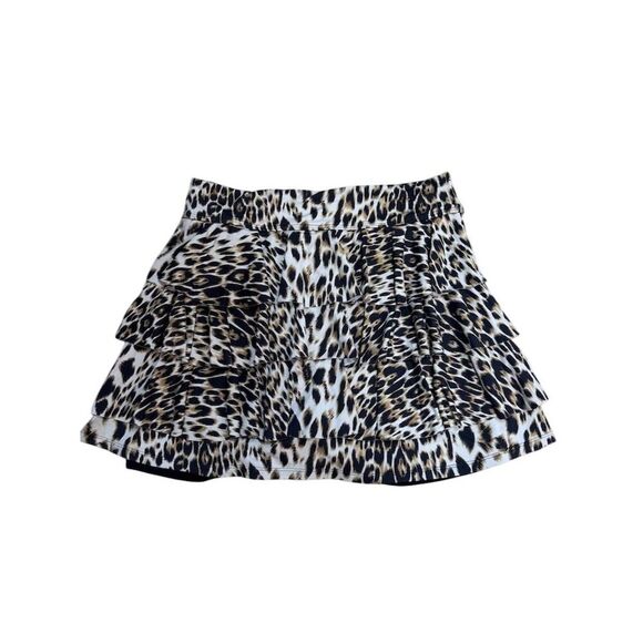 EUC Dona Jo Women's Leopard Print Shakira Ruffle Skort Size 3 - Picture 2 of 4